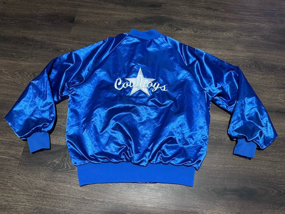Vintage Cowboys Star Embroidered WestArk Bomber Jacket Blue Size L